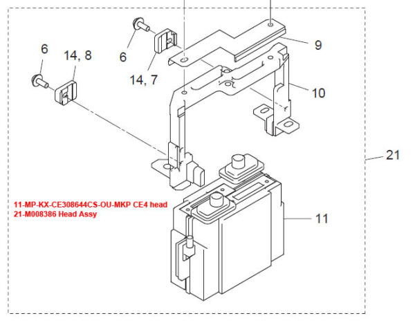 0051649_ce4-head-assy-ujf-mk-ii-m018821-m008386.jpeg CE4 Head Assy UJF MK-II - M018821 / M008386