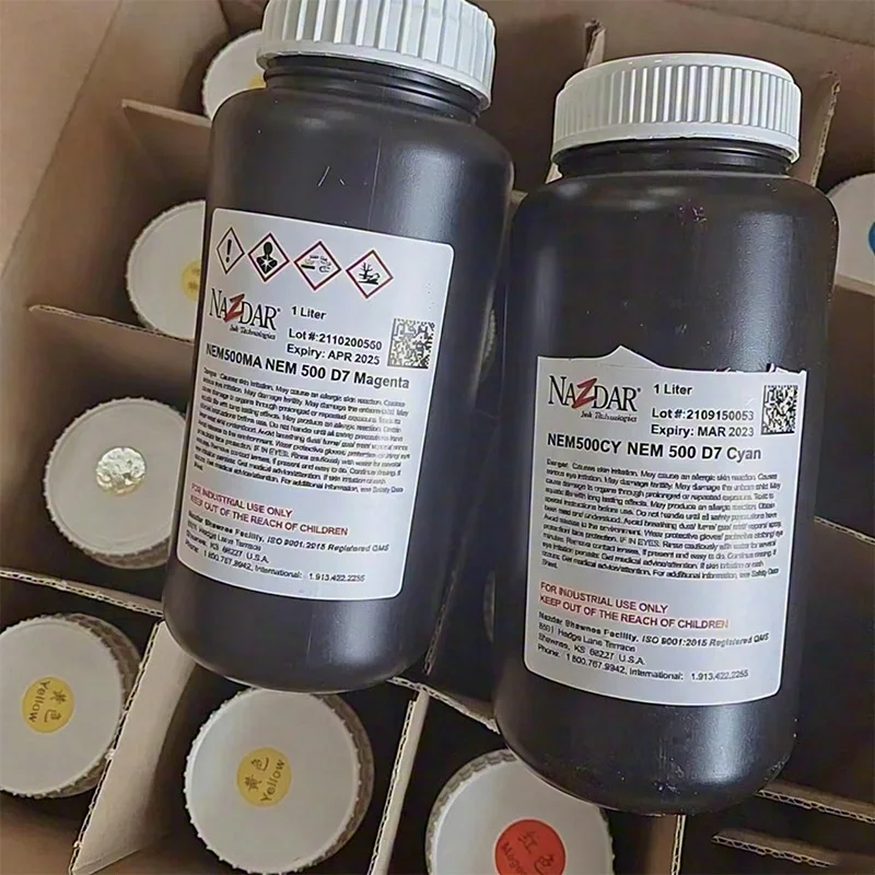 Original Nazdar NEM500 UV Ink for Ricoh GEN5/GEN6 Printhead-CMYKW with Factory Price