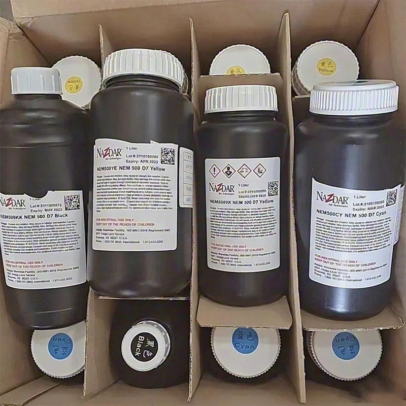 Original Nazdar NEM500 UV Ink for Ricoh GEN5/GEN6 Printhead-CMYKW with Factory Price