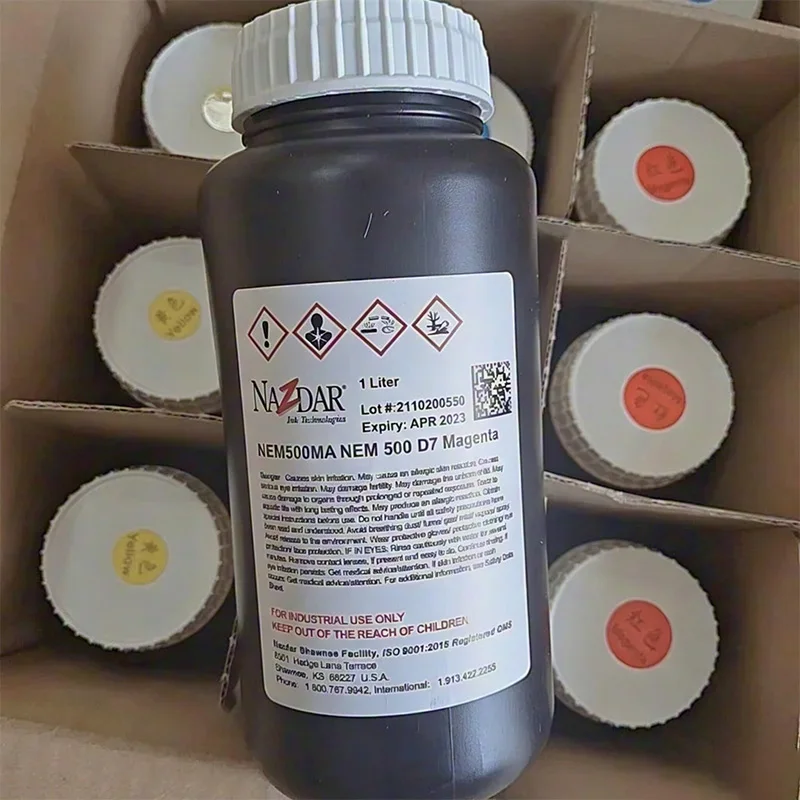 Original Nazdar NEM500 UV Ink for Ricoh GEN5/GEN6 Printhead-CMYKW with Factory Price