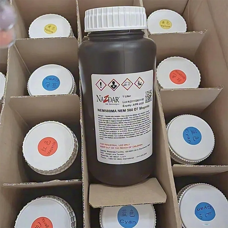 Original Nazdar NEM500 UV Ink for Ricoh GEN5/GEN6 Printhead-CMYKW with Factory Price