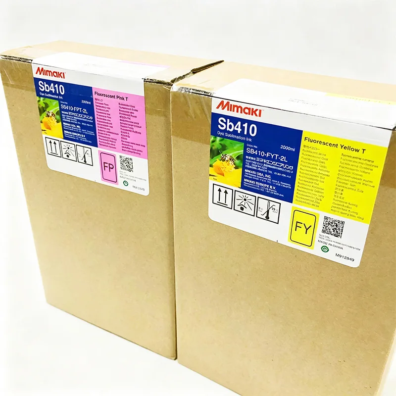 2000ml Mimaki SB410 Ink for TS300P-1800,JV150,JV300 Printers Fluo Pink/Fluo Yellow